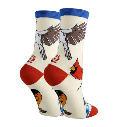 BIRDS THE WORD WOMEN'S COTTON CREW SOCKS