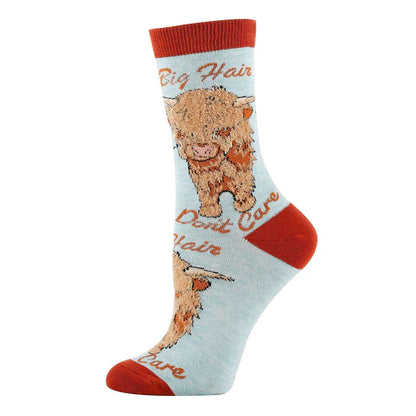 LONG HAIR DON'T CARE WOMEN'S COTTON CREW SOCKS