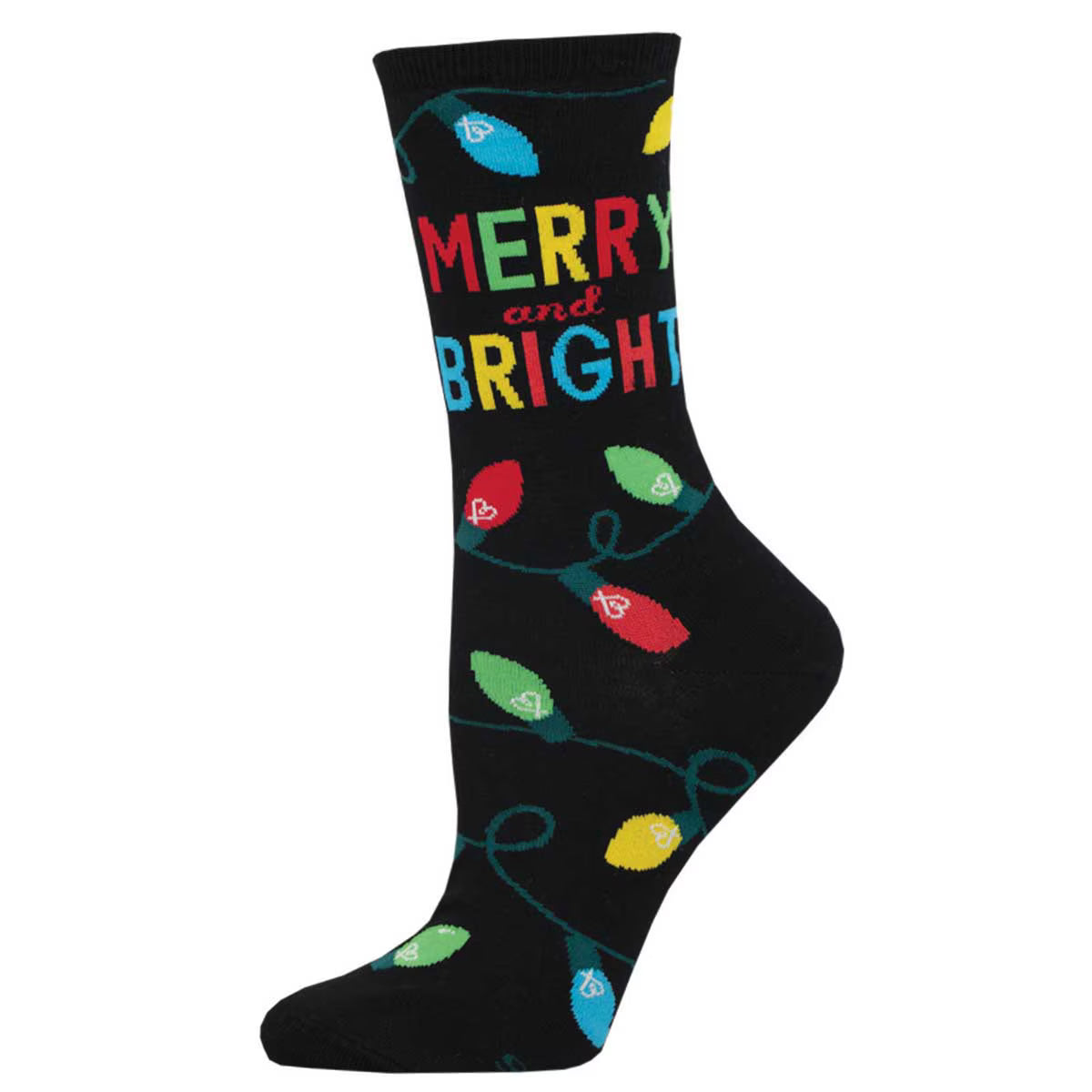 MERRY AND BRIGHT WOMEN'S COTTON CREW SOCKS