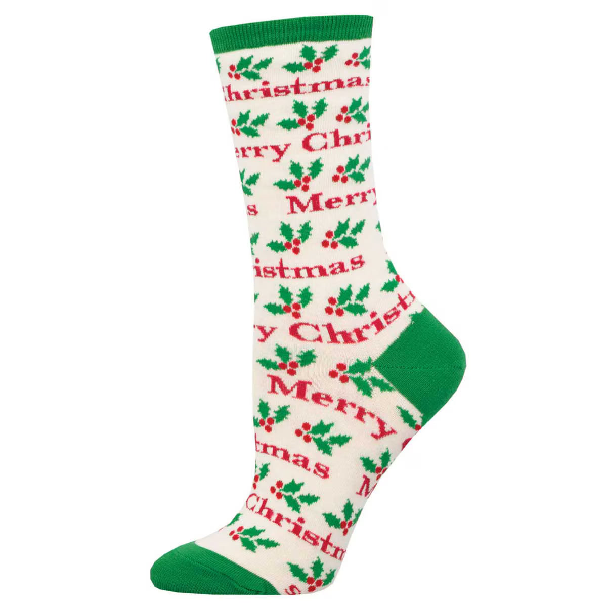 MERRY CHRISTMAS WOMEN'S COTTON CREW SOCKS