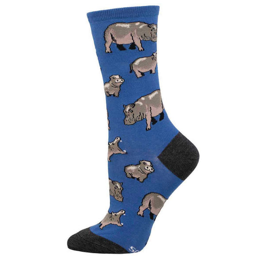 HERD OF HIPPOS WOMEN'S COTTON CREW SOCKS