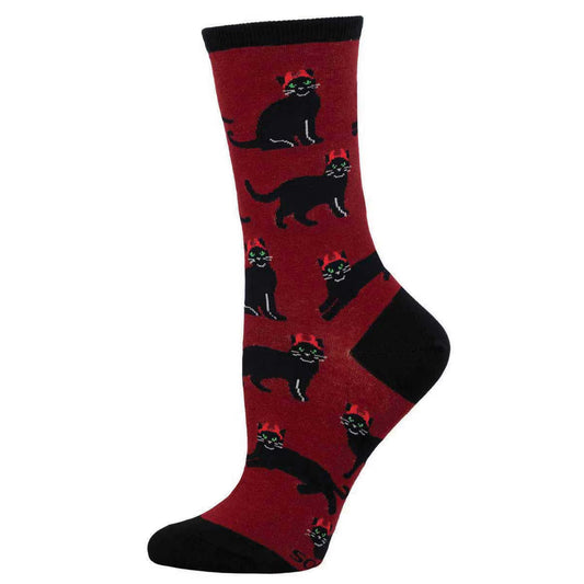 DEVILISH CATS WOMEN'S COTTON CREW SOCKS
