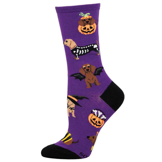 HALLOWIENER DOGS WOMEN'S CREW COTTON SOCK