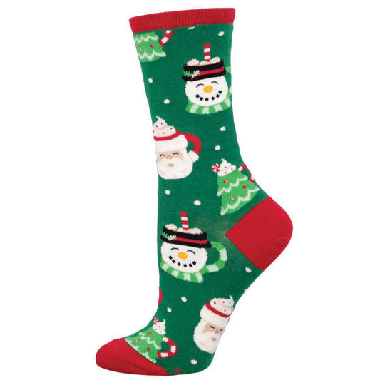 A CUP OF HOLIDAY CHEER WOMEN'S COTTON CREW SOCKS