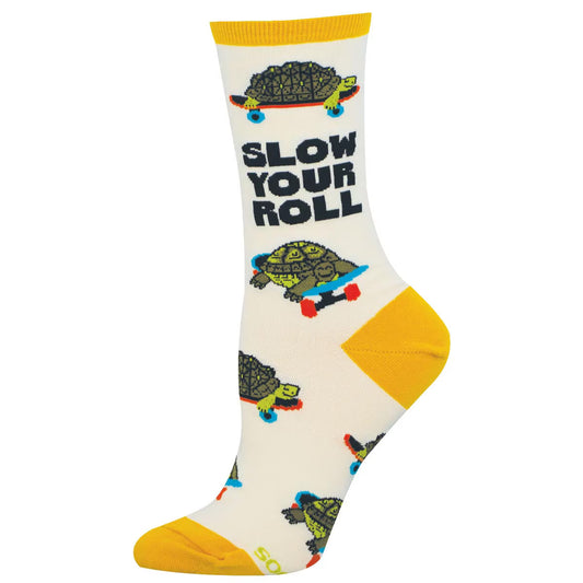 SLOW YOUR ROLL WOMEN'S COTTON CREW SOCKS