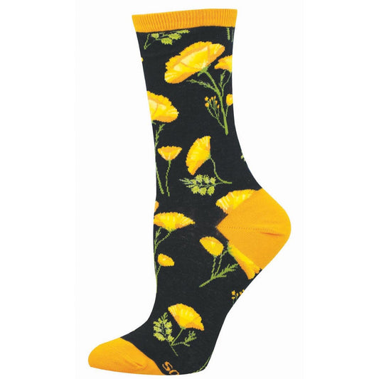 CALIFORNIA POPPIES WOMEN'S COTTON CREW SOCKS