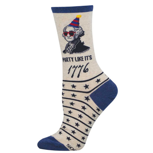 PARTY LIKE IT'S 1776 WOMEN'S COTTON CREW SOCKS