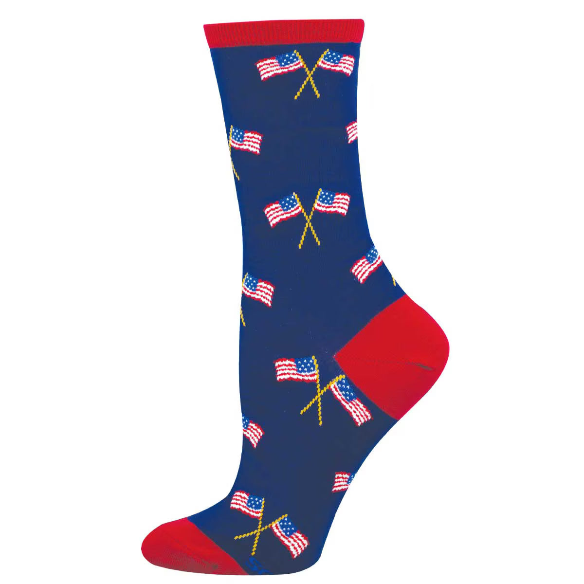 PATRIOTIC FLAGS WOMEN'S COTTON CREW SOCKS