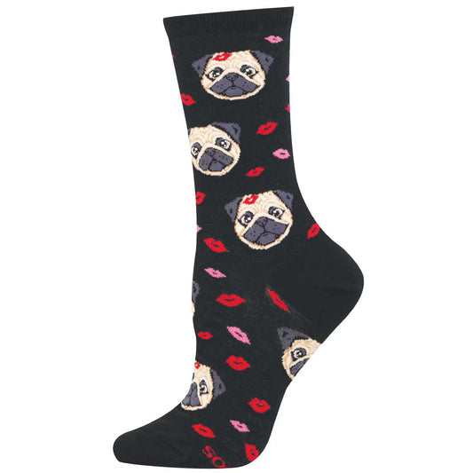 PUGS & KISSES WOMEN'S COTTON CREW SOCKS