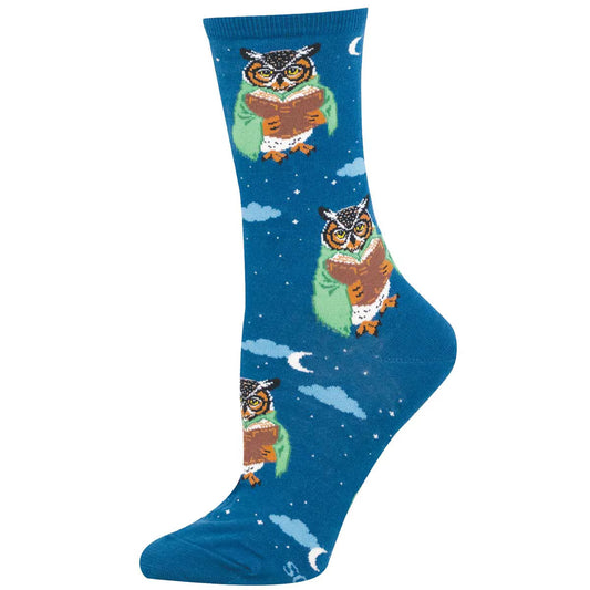 UP OWL NIGHT WOMEN'S COTTON CREW SOCKS