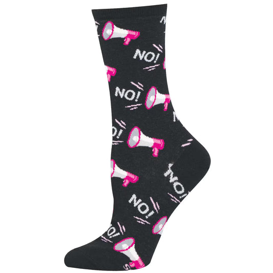 NO! (SAY IT LOUD) WOMEN'S COTTON CREW SOCKS