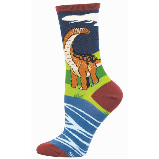 BRONTOSAURUS WOMEN'S COTTON CREW SOCKS