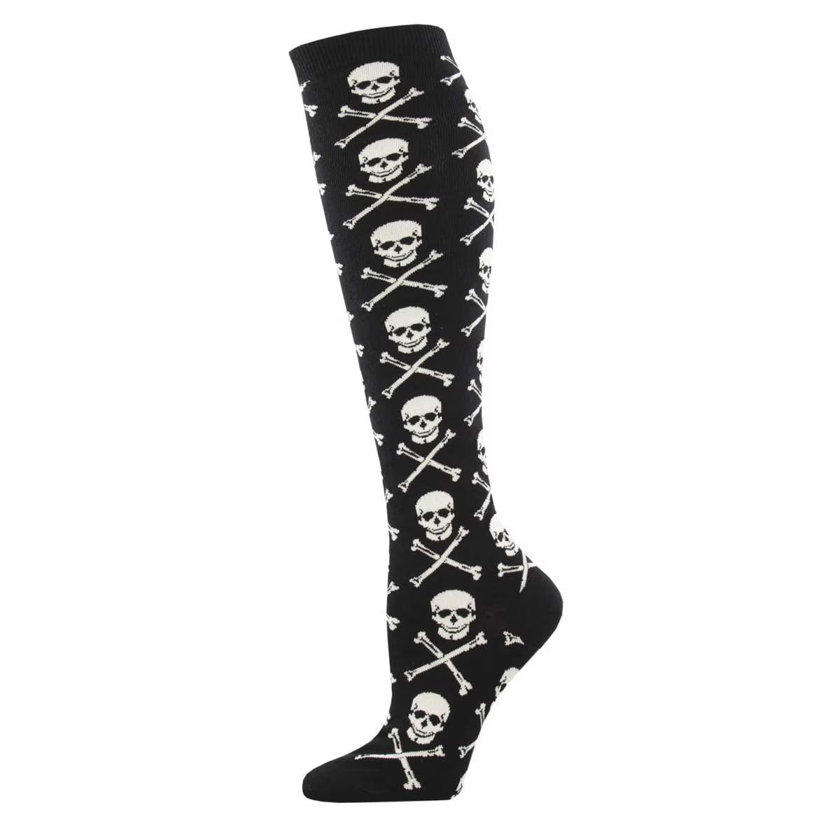 CROSSBONES KNEE HIGH COTTON SOCKS