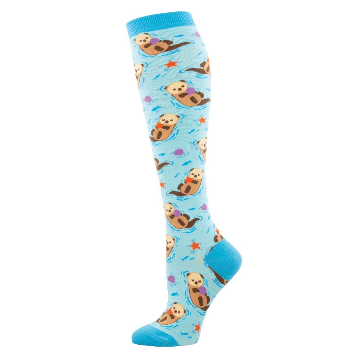 OTTER SPOTTER KNEE HIGH COTTON SOCKS