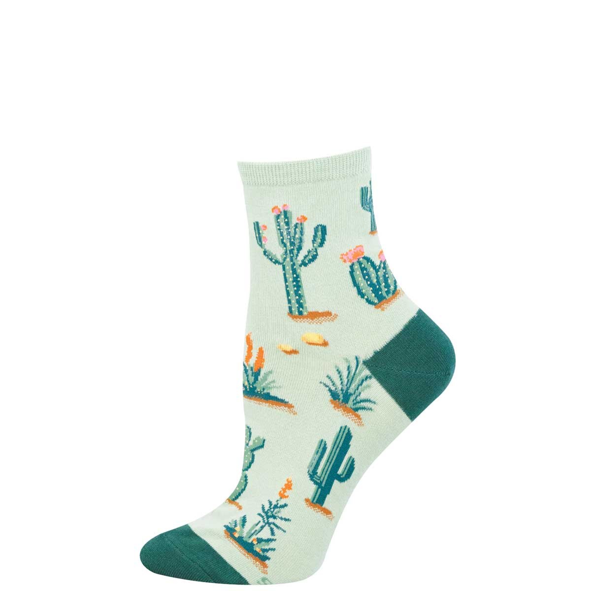 DESERTED BY MY CACTUS WOMEN'S COTTON MINI CREW SOCKS