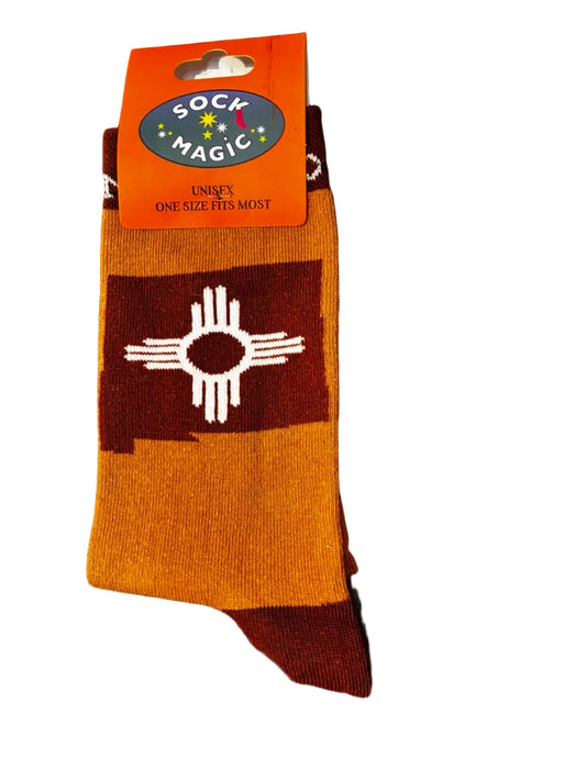 ZIA NM BROWN UNISEX COTTON CREW SOCKS