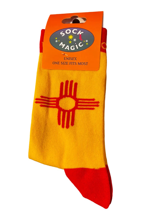 ZIA NM YELLOW UNISEX COTTON CREW SOCKS