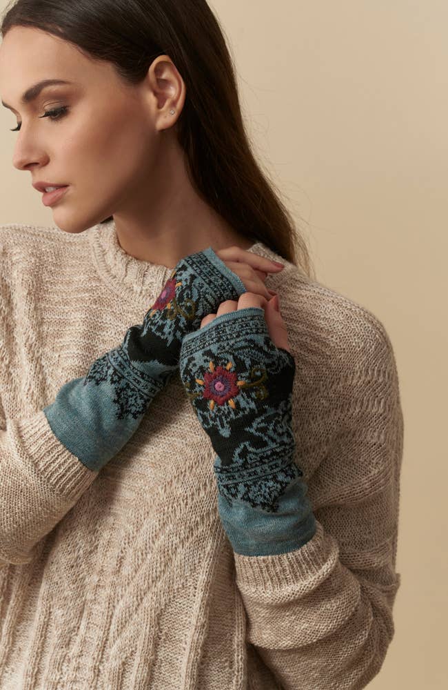 Isabela Alpaca Wrist Warmers | Hand Embroidery | Fall