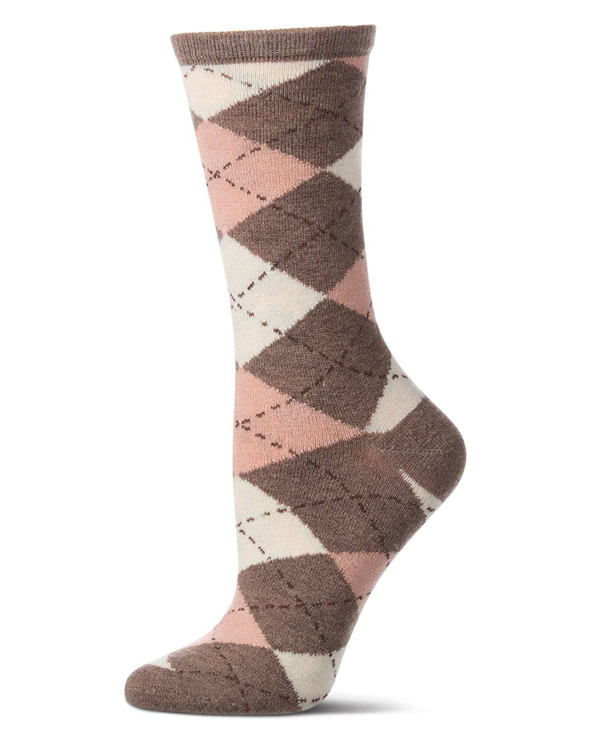 Women's Argyle Cashmere Crew Socks
