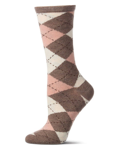 Women's Argyle Cashmere Crew Socks