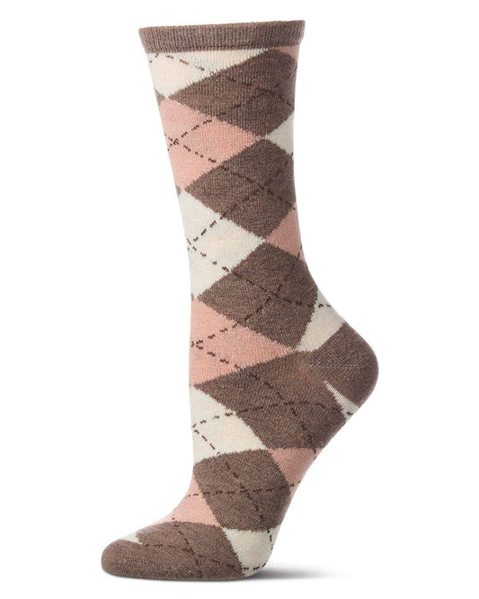 Women's Argyle Cashmere Crew Socks