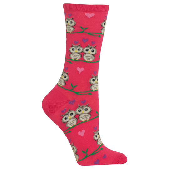 WOMEN'S OWL LOVE COTTON CREW SOCKS