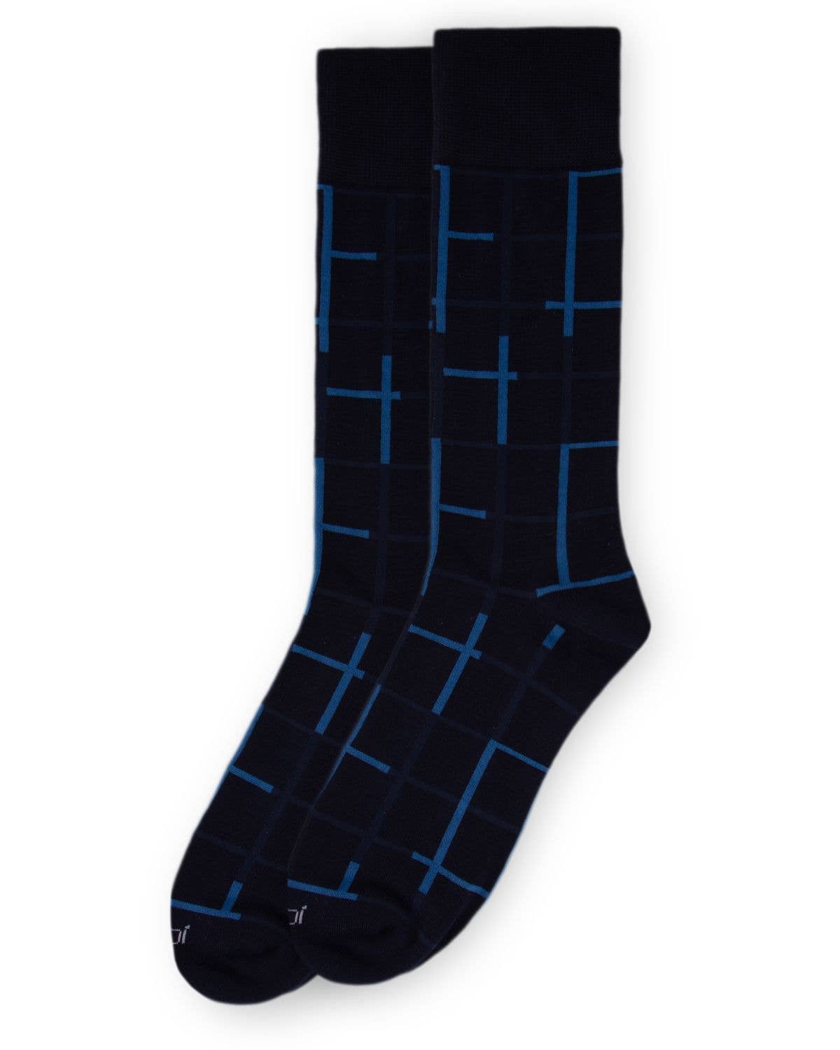 MEN'S WINDOWPANE BAMBOO DRESS CREW SOCKS