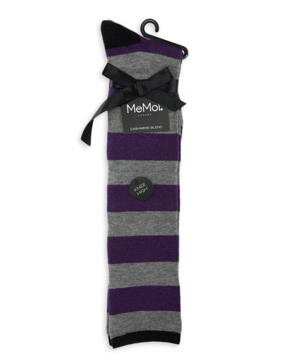 WOMEN'S SHADED STRIPED CASHMERE BLEND KNEE HIGH SOCKS