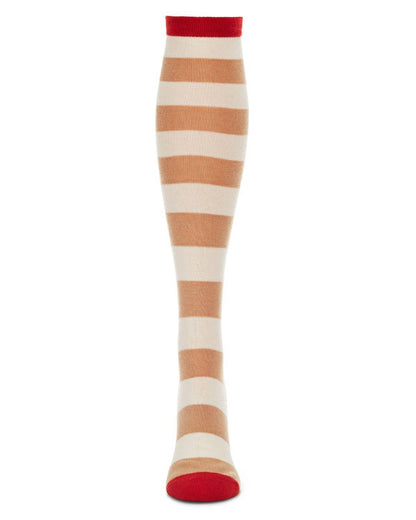 WOMEN'S SHADED STRIPED CASHMERE BLEND KNEE HIGH SOCKS