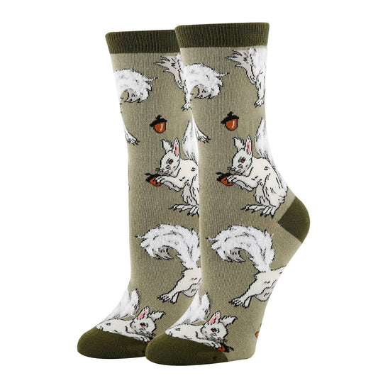WHITE FOX SQUIRREL WOMEN'S CREW SOCKS