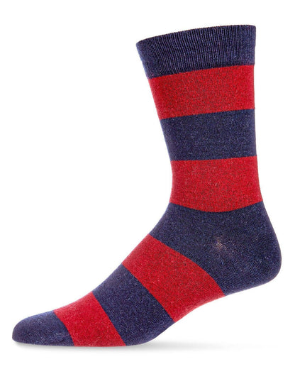 MEN'S STRIPED CASHMERE BLEND CREW SOCKS