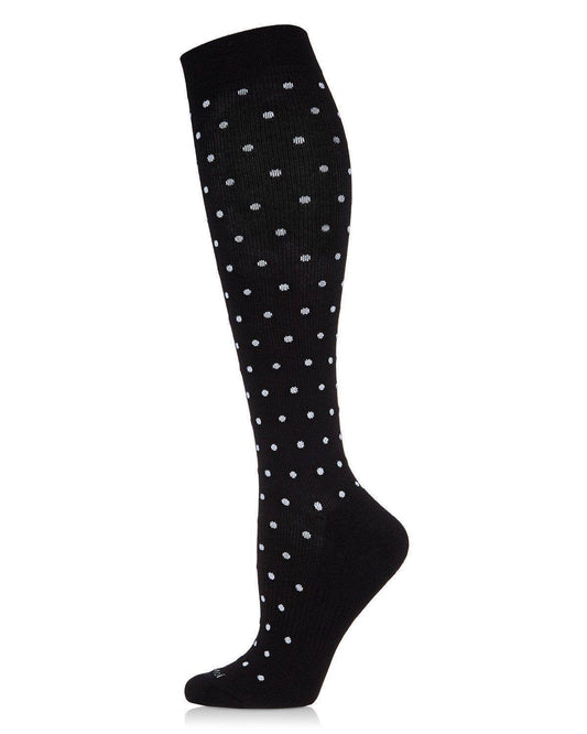 Women's Classic Polka Dots Bamboo Blend 8-15mmHg Graduated Compression Socks