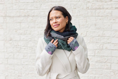 Primrose Anther Fingerless Gloves | Fleece Jersey Gloves