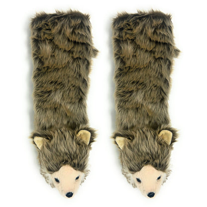 Wolf Pack  Women's Fluffy House Gripper Slipper Socks