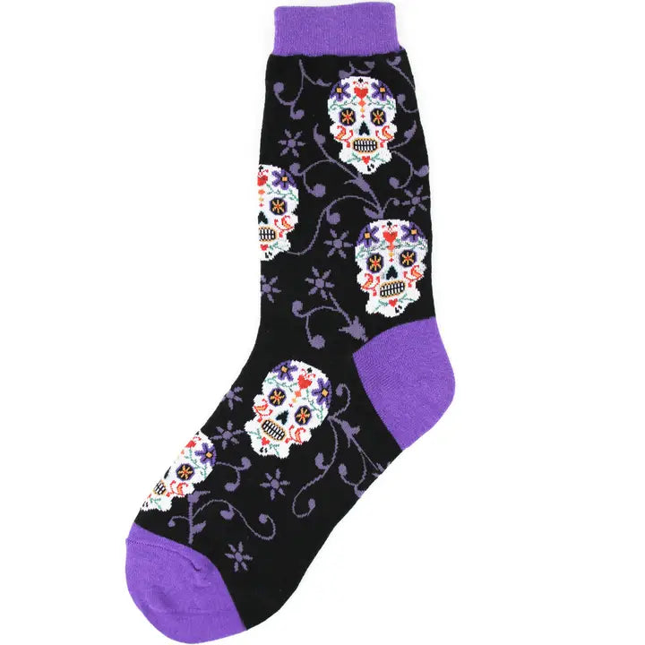 SUGAR SKULLS WOMEN'S COTTON CREW SOCKS