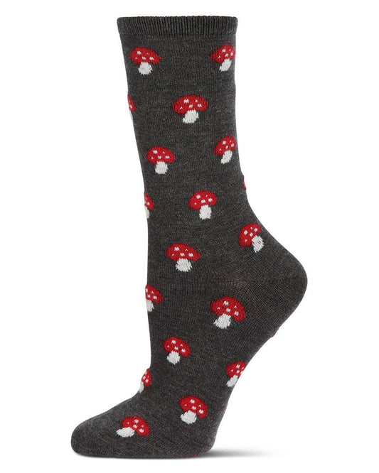 WOMEN'S SOFT MUSHROOM CASHMERE CREW SOCKS