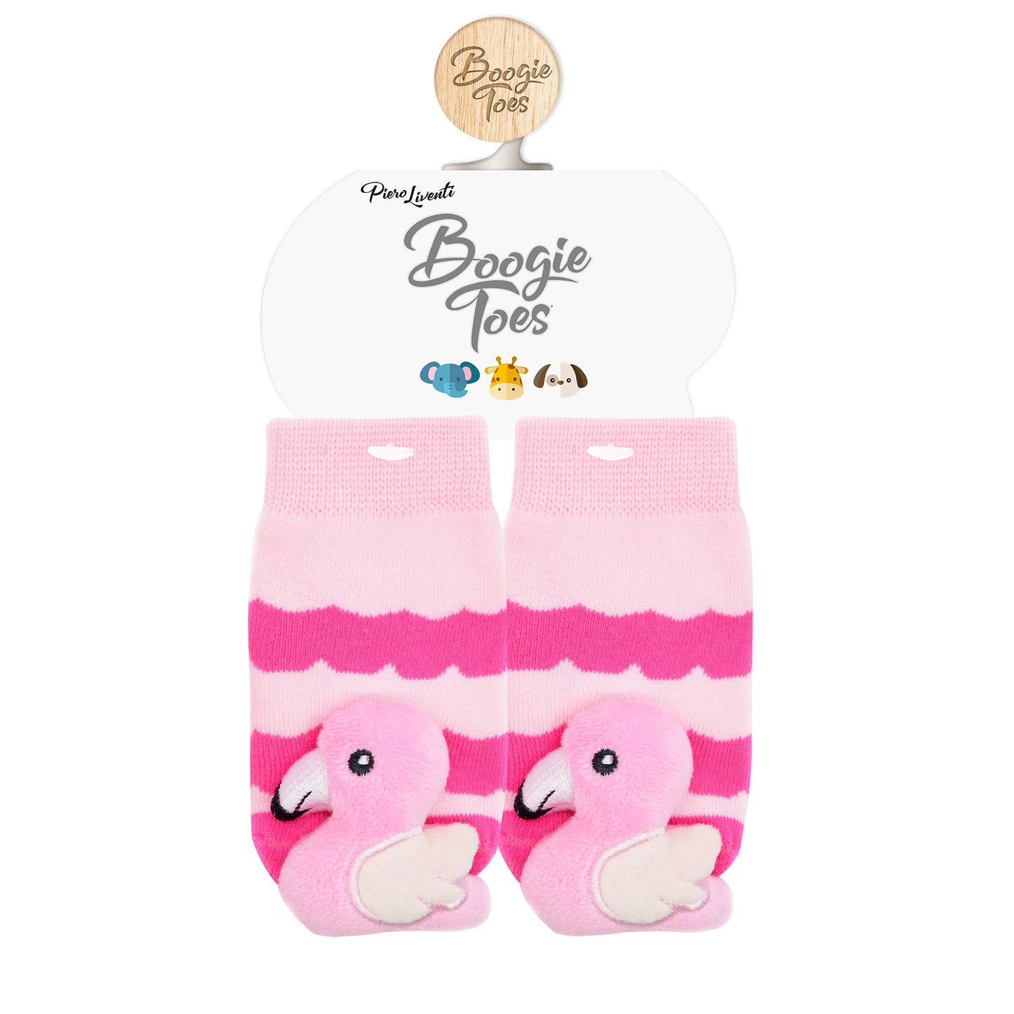 Pink Flamingo Boogie Toes Rattle Socks