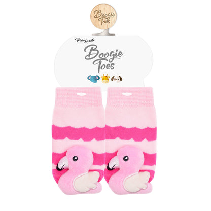 Pink Flamingo Boogie Toes Rattle Socks
