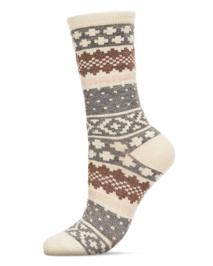 Women's Winter Fairisle Cashmere Crew Socks