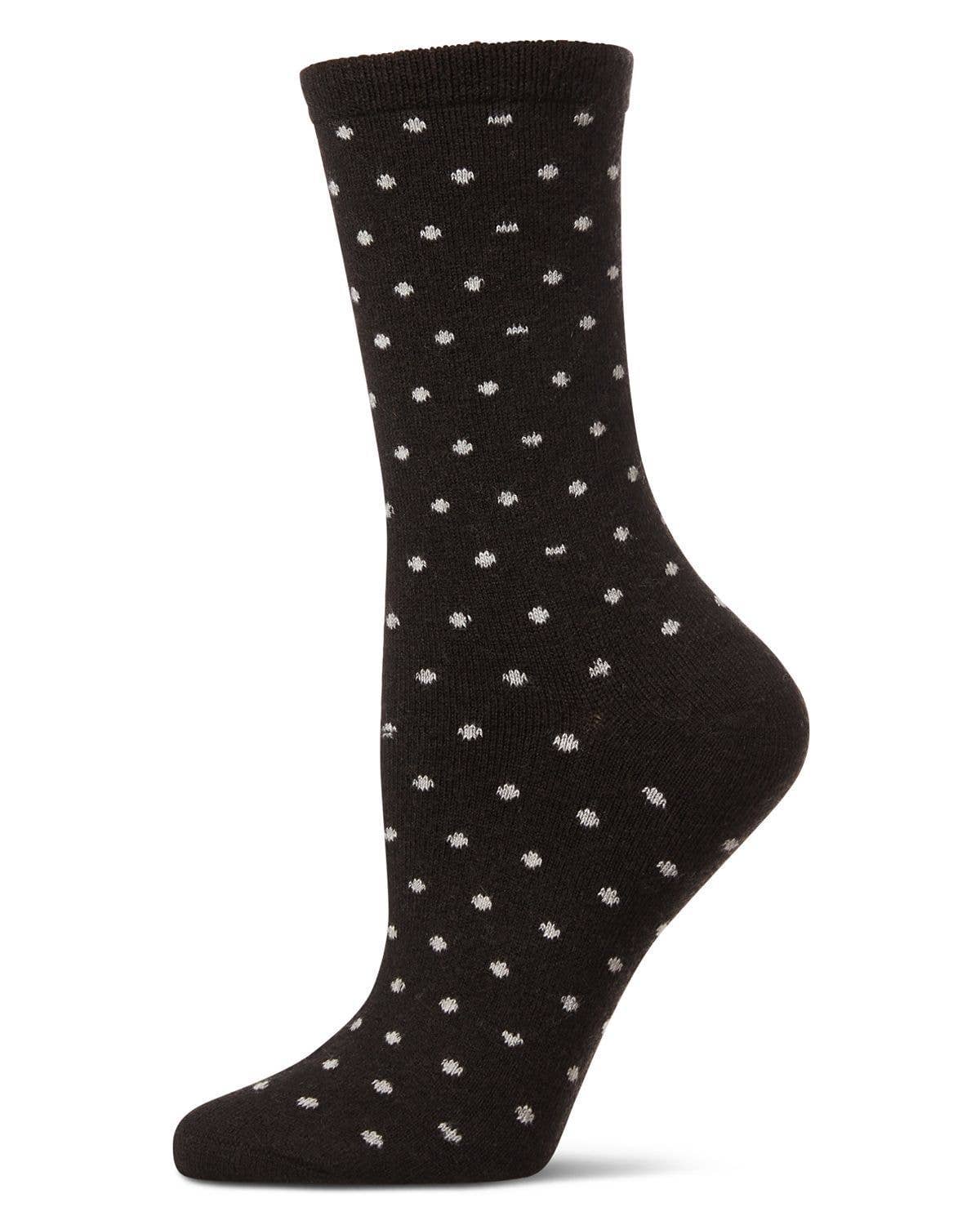 WOMEN'S MINI DOT CASHMERE BLEND CREW SOCKS