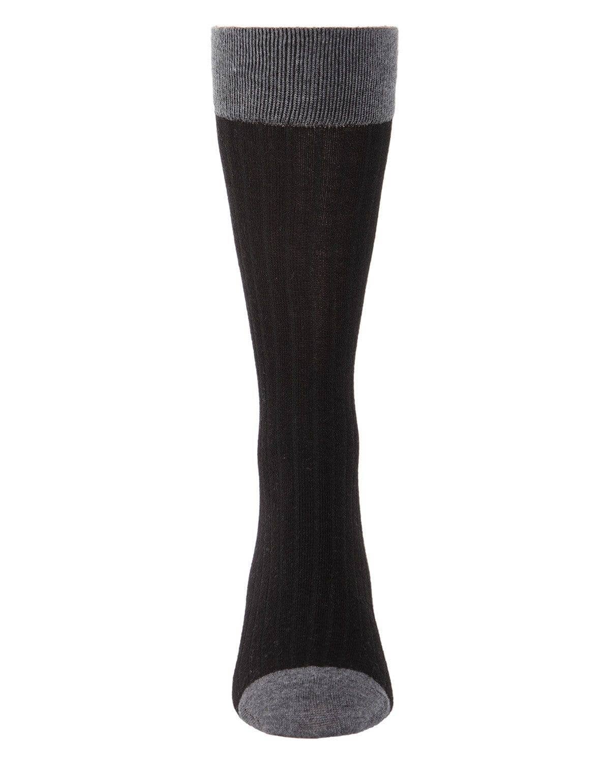 MEN'S RIB KNIT CASHMERE BLEND CREW SOCKS