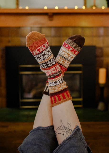 Cocoa Crew Socks Sustainably Made Festive Holiday Socks