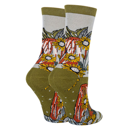 Bison Meadows Women's  Cotton Dress Crew Socks