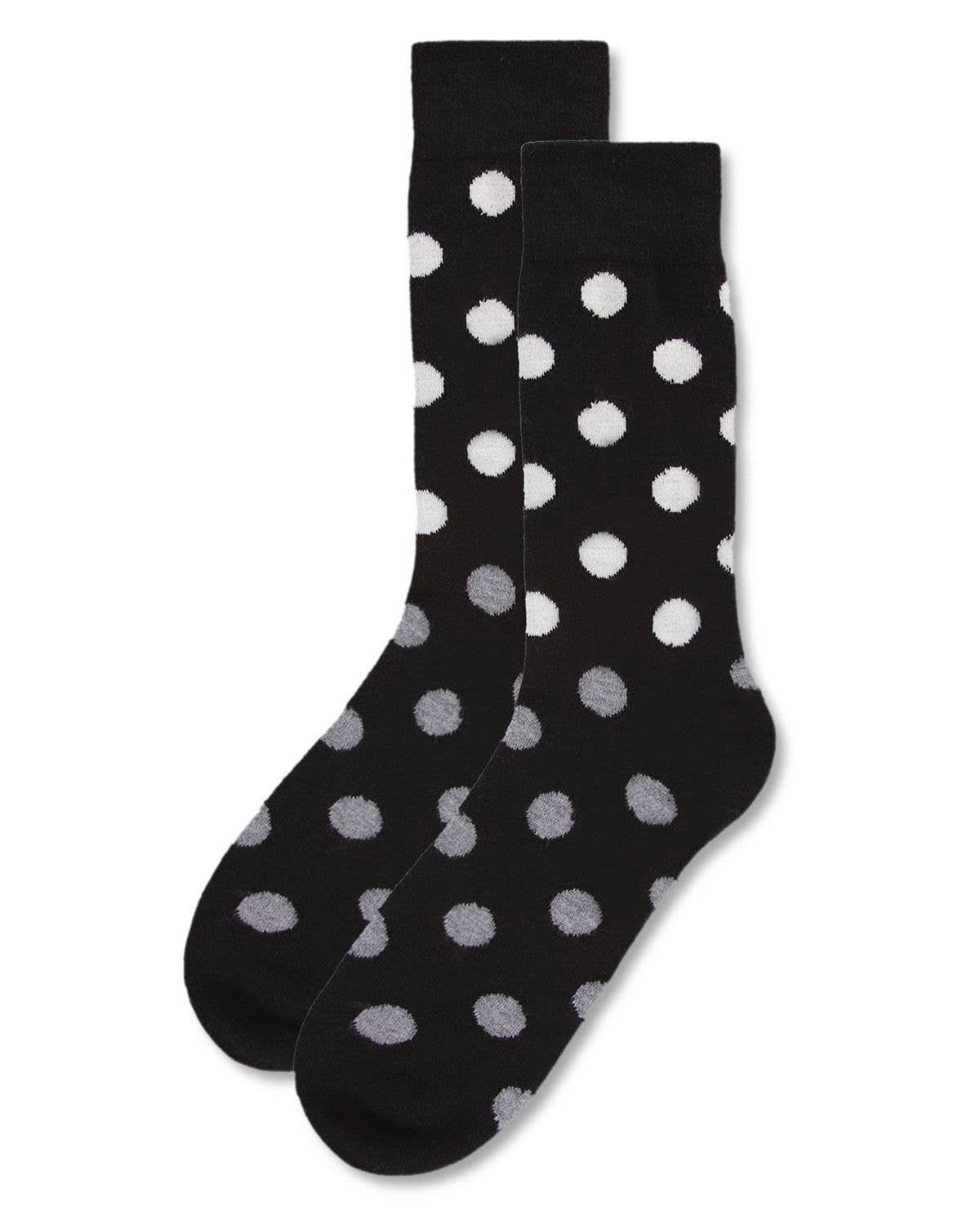 MEN'S POLKA DOT CASHMERE BLEND CREW SOCKS