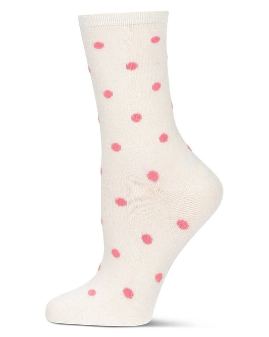 WOMEN'S PRETTY IN POLKA DOTS CASHMERE CREW BLEND CREW SOCK