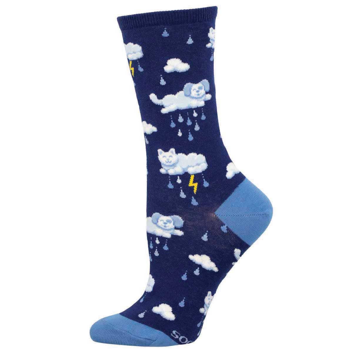 Raining Cats And Dogs Women's Cotton Crew Socks
