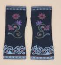 Sofia Alpaca Wrist Warmers | Embroidery | Reversible | Fall