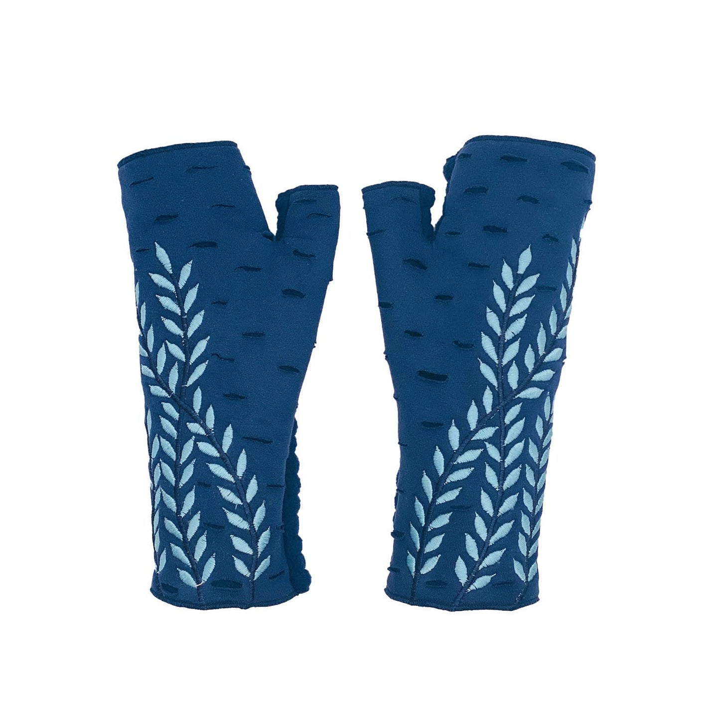 Trellis Fingerless Fleece Gloves | Cotton Jersey Gloves