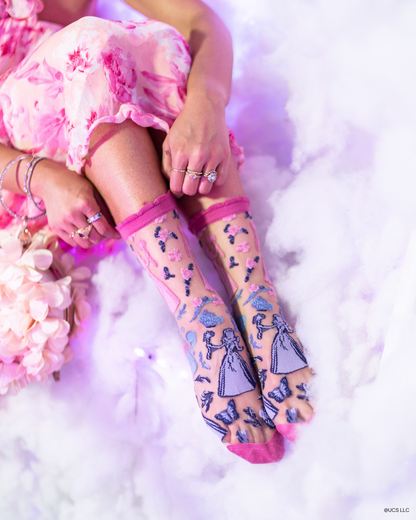 Wicked Glinda Silhouette Ruffle Sheer Crew Socks