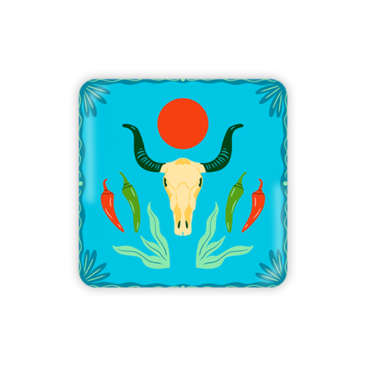 Cow Skull Metal Magnet
